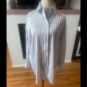 Striped button down blouse